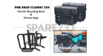 For Royal Enfield Goan Classic 350 Leather Pannier Bags Black With Mounting - SPAREZO